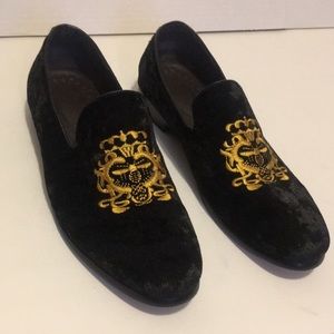 Black and Gold suede shoes